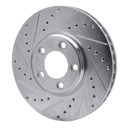 R1 00-06 Ford Thunderbird Front Left Drilled & Slotted Silver Brake Rotor