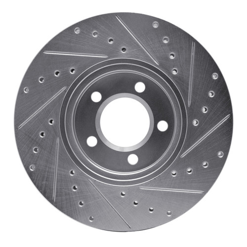 R1 00-06 Ford Thunderbird Front Left Drilled & Slotted Silver Brake Rotor