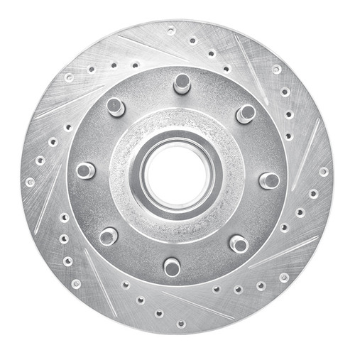 R1 92-94 Ford E-250 Econoline Front Right Drilled & Slotted Silver Brake Rotor