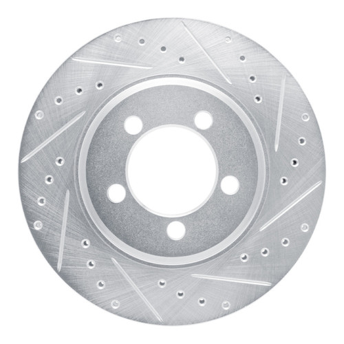 R1 65-66 Ford Country Squire Front Right Drilled & Slotted Silver Brake Rotor