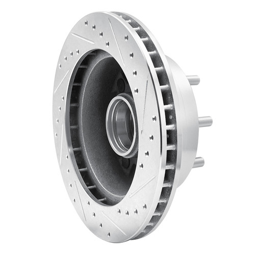 R1 92-94 Ford E-350 Econoline Club Wagon Front Left Drilled & Slotted Silver Brake Rotor