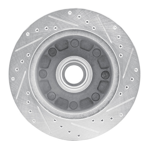R1 92-94 Ford E-350 Econoline Club Wagon Front Left Drilled & Slotted Silver Brake Rotor