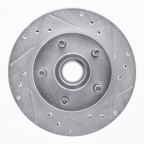 R1 91-94 Ford Explorer Front Right Drilled & Slotted Silver Brake Rotor