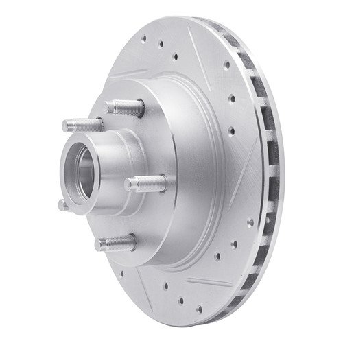 R1 91-94 Ford Explorer Front Right Drilled & Slotted Silver Brake Rotor