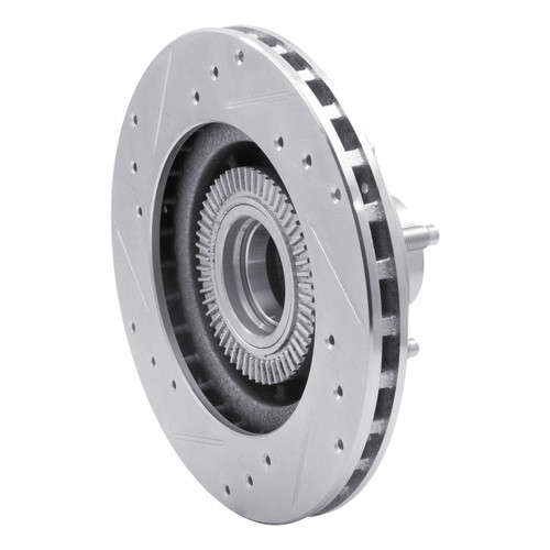 R1 91-94 Ford Explorer Front Right Drilled & Slotted Silver Brake Rotor