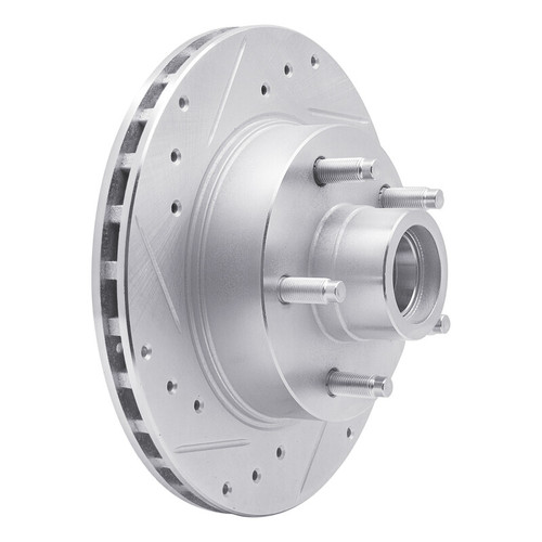 R1 91-94 Ford Explorer Front Left Drilled & Slotted Silver Brake Rotor