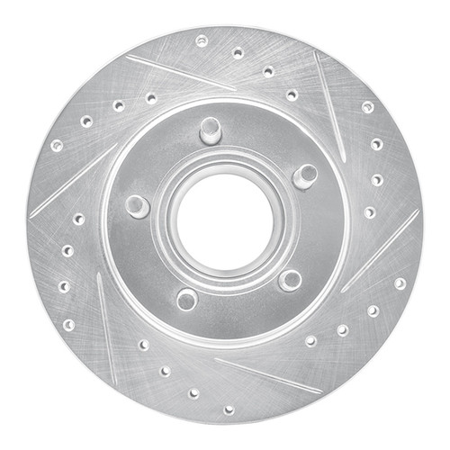 R1 93-94 Ford Explorer Front Right Drilled & Slotted Silver Brake Rotor