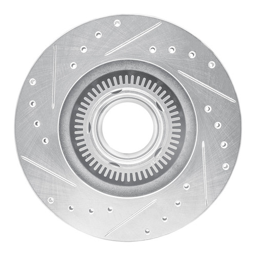 R1 93-94 Ford Explorer Front Right Drilled & Slotted Silver Brake Rotor