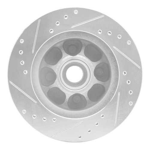 R1 93-93 Ford Mustang Front Right Drilled & Slotted Silver Brake Rotor