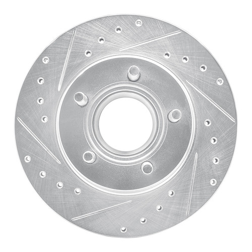 R1 93-94 Ford Explorer Front Left Drilled & Slotted Silver Brake Rotor