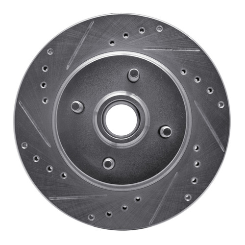 R1 93-93 Ford Mustang Front Left Drilled & Slotted Silver Brake Rotor