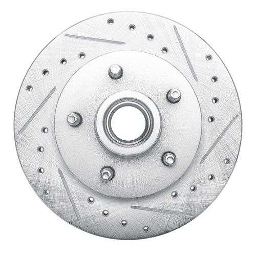R1 86-92 Ford BRONCO II Front Right Drilled & Slotted Silver Brake Rotor