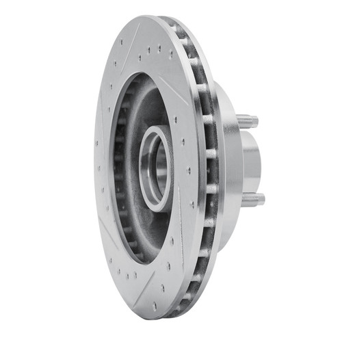 R1 86-92 Ford BRONCO II Front Right Drilled & Slotted Silver Brake Rotor