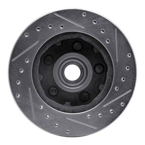 R1 86-92 Ford Explorer Front Left Drilled & Slotted Silver Brake Rotor