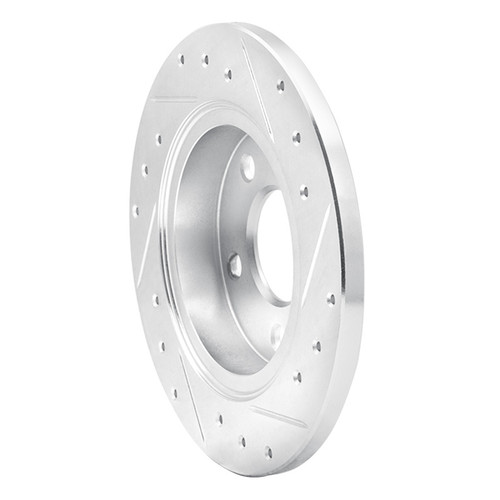 R1 93-05 Ford Taurus SHO Rear Left Drilled & Slotted Silver Brake Rotor