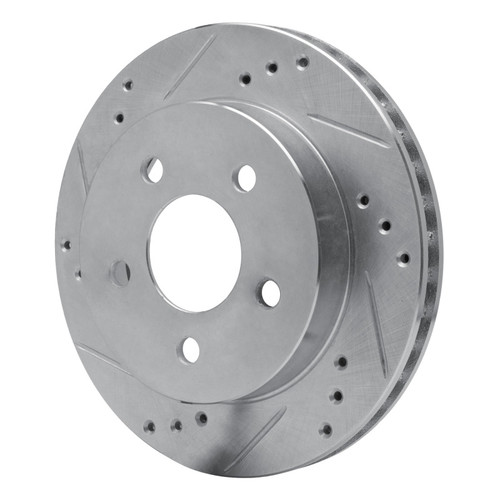 R1 90-92 Ford Taurus SHO Rear Left Drilled & Slotted Silver Brake Rotor