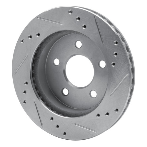 R1 90-92 Ford Taurus SHO Rear Left Drilled & Slotted Silver Brake Rotor