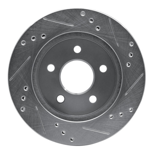R1 90-92 Ford Taurus SHO Rear Left Drilled & Slotted Silver Brake Rotor