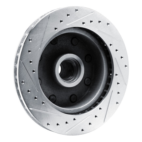 R1 80-85 Ford F-250 2WD (Excl Super Duty) Front Right Drilled & Slotted Silver Brake Rotor