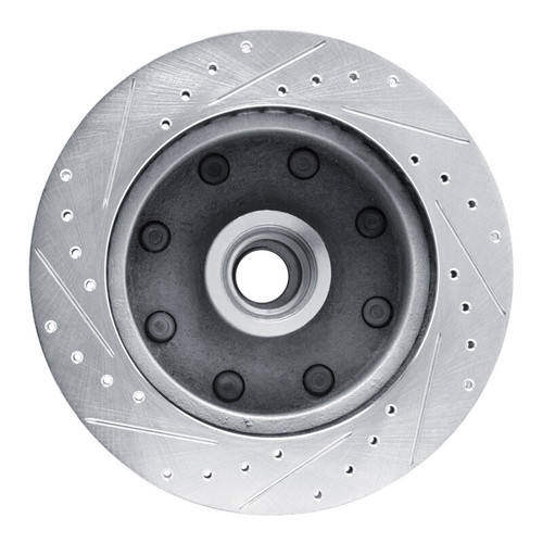 R1 80-85 Ford F-250 2WD (Excl Super Duty) Front Right Drilled & Slotted Silver Brake Rotor