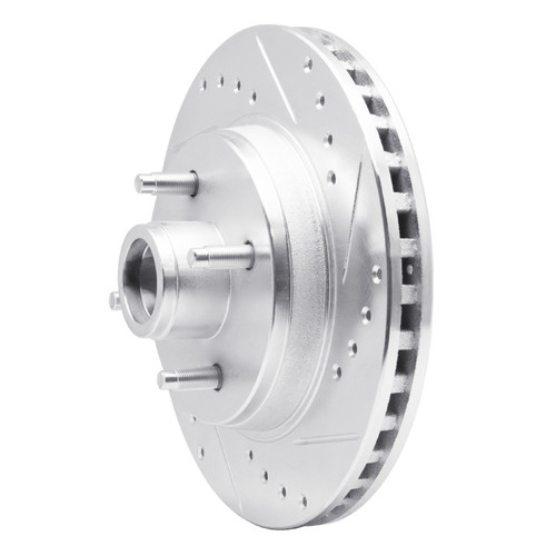 R1 87-88 Ford Thunderbird Front Right Drilled & Slotted Silver Brake Rotor