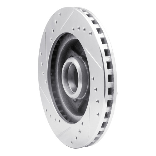 R1 87-88 Ford Thunderbird Front Right Drilled & Slotted Silver Brake Rotor