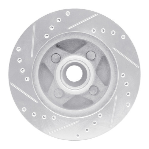 R1 87-88 Ford Thunderbird Front Right Drilled & Slotted Silver Brake Rotor
