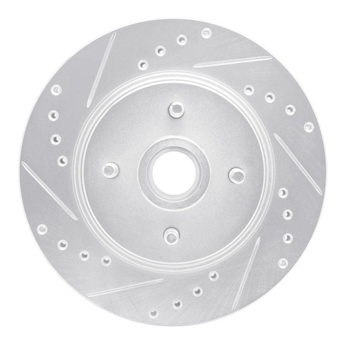 R1 87-88 Ford Thunderbird Front Left Drilled & Slotted Silver Brake Rotor