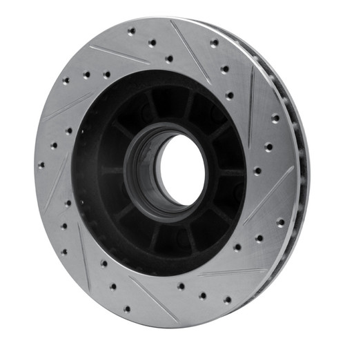 R1 86-88 Ford BRONCO Front Left Drilled & Slotted Silver Brake Rotor