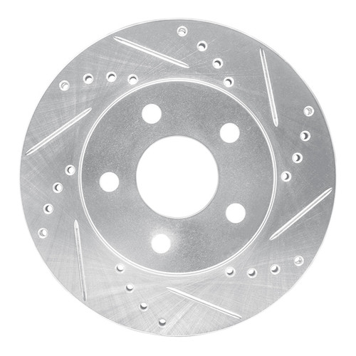 R1 86-92 Ford Taurus SHO Front Right Drilled & Slotted Silver Brake Rotor