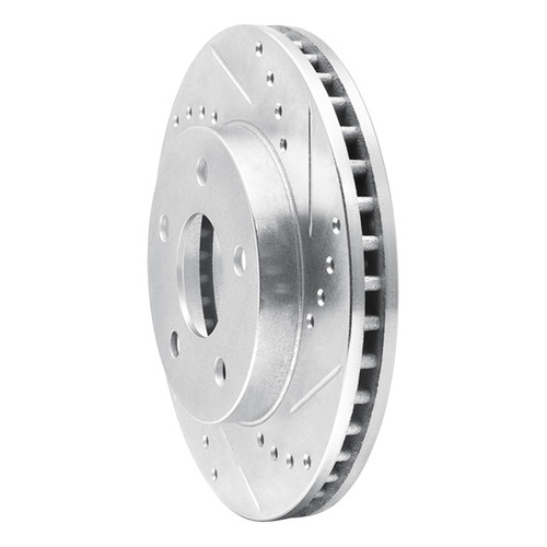 R1 86-92 Ford Taurus SHO Front Right Drilled & Slotted Silver Brake Rotor