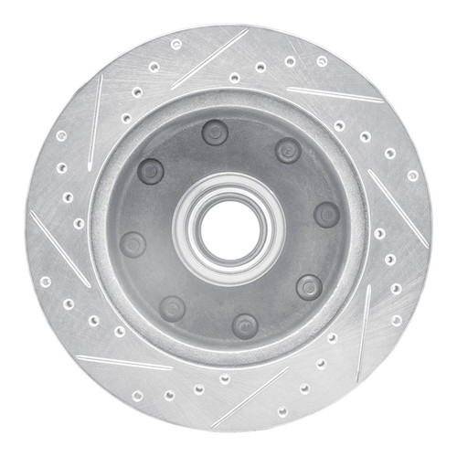 R1 80-85 Ford E-350 Econoline Club Wagon Front Right Drilled & Slotted Silver Brake Rotor