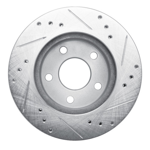 R1 86-92 Ford Thunderbird Front LeftRear Left Drilled & Slotted Silver Brake Rotor