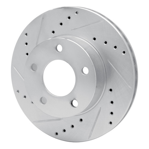 R1 75-80 Ford Granada Left Rear Drilled & Slotted Silver Brake Rotor
