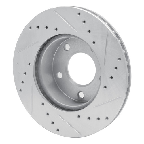 R1 75-80 Ford Granada Left Rear Drilled & Slotted Silver Brake Rotor