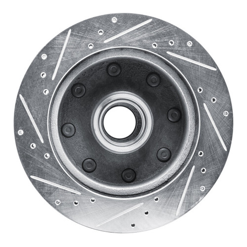 R1 80-85 Ford E-250 Econoline Club Wagon Front Right Drilled & Slotted Silver Brake Rotor