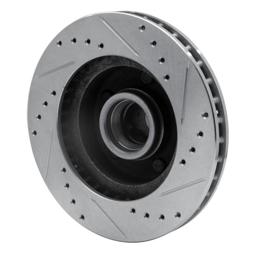 R1 74-79 Ford Gran Torino Front Left Drilled & Slotted Silver Brake Rotor