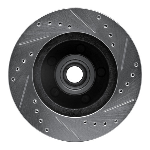 R1 74-79 Ford Gran Torino Front Left Drilled & Slotted Silver Brake Rotor