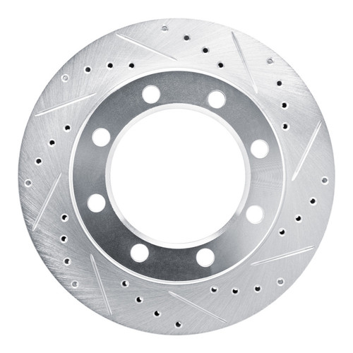 R1 77-79 Ford F-350 4WD (Excl Super Duty) Front Right Drilled & Slotted Silver Brake Rotor