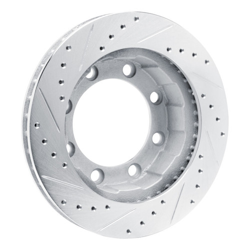 R1 77-79 Ford F-350 4WD (Excl Super Duty) Front Right Drilled & Slotted Silver Brake Rotor