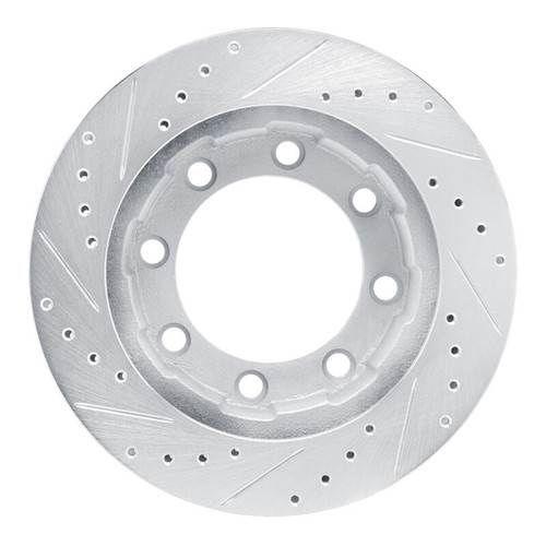 R1 77-79 Ford F-350 4WD (Excl Super Duty) Front Right Drilled & Slotted Silver Brake Rotor
