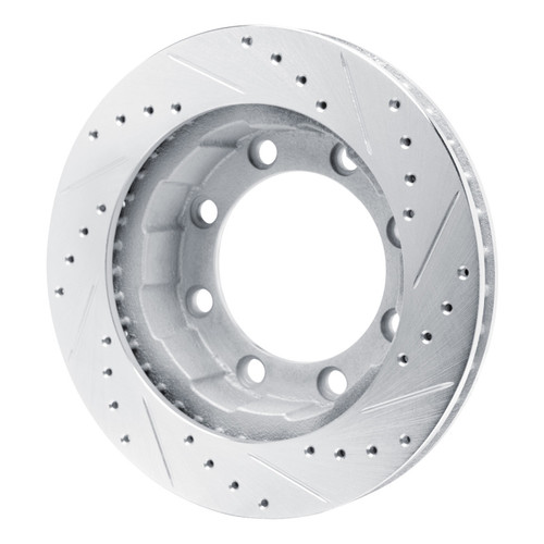 R1 77-79 Ford F-250 4WD (Excl Super Duty) Front Left Drilled & Slotted Silver Brake Rotor