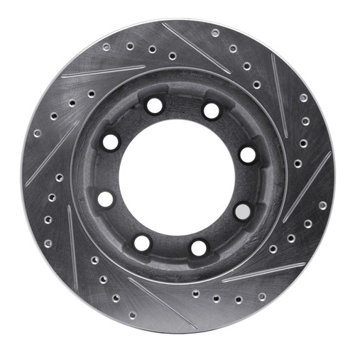 R1 76-79 Ford F-250 4WD (Excl Super Duty) Front Left Drilled & Slotted Silver Brake Rotor