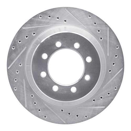 R1 75-94 Ford E-350 Econoline Front Right Drilled & Slotted Silver Brake Rotor
