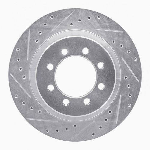 R1 75-94 Ford E-350 Econoline Club Wagon Front Left Drilled & Slotted Silver Brake Rotor
