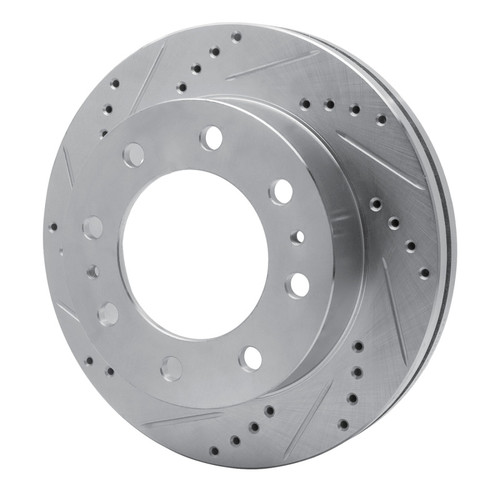R1 75-80 Ford E-350 Econoline Front Left Drilled & Slotted Silver Brake Rotor