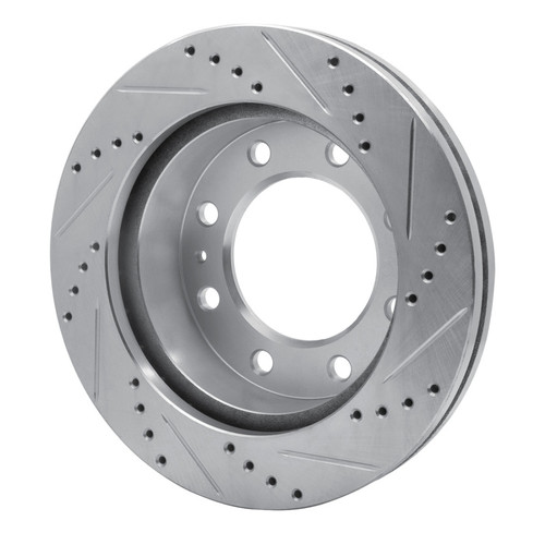 R1 75-80 Ford E-350 Econoline Front Left Drilled & Slotted Silver Brake Rotor