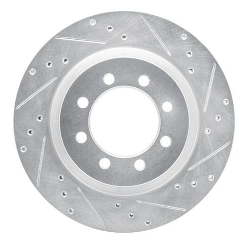 R1 68-76 Ford F-350 2WD (Excl Super Duty) Front Right Drilled & Slotted Silver Brake Rotor