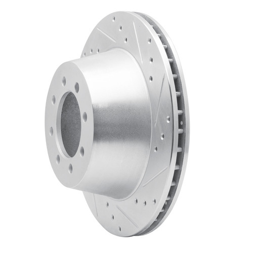 R1 68-76 Ford F-350 2WD (Excl Super Duty) Front Right Drilled & Slotted Silver Brake Rotor