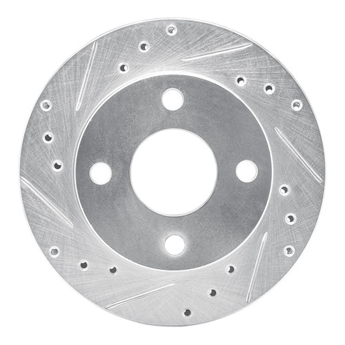 R1 81-94 Ford Escort Front Left Drilled & Slotted Silver Brake Rotor